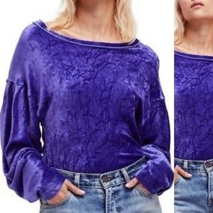 Free People Milan Velvet Crewneck Sweater